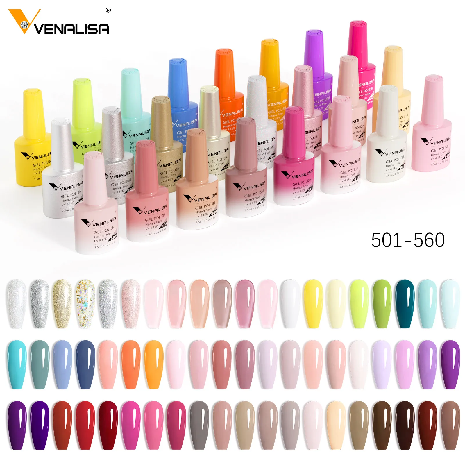 Фото VENALISA VIP5 Роскошный гель-лак 7,5 мл HEMA Free и TPO Free Formula Высокоглянцевый полуперманентный гель Soak Off UV LED для ногтей №2