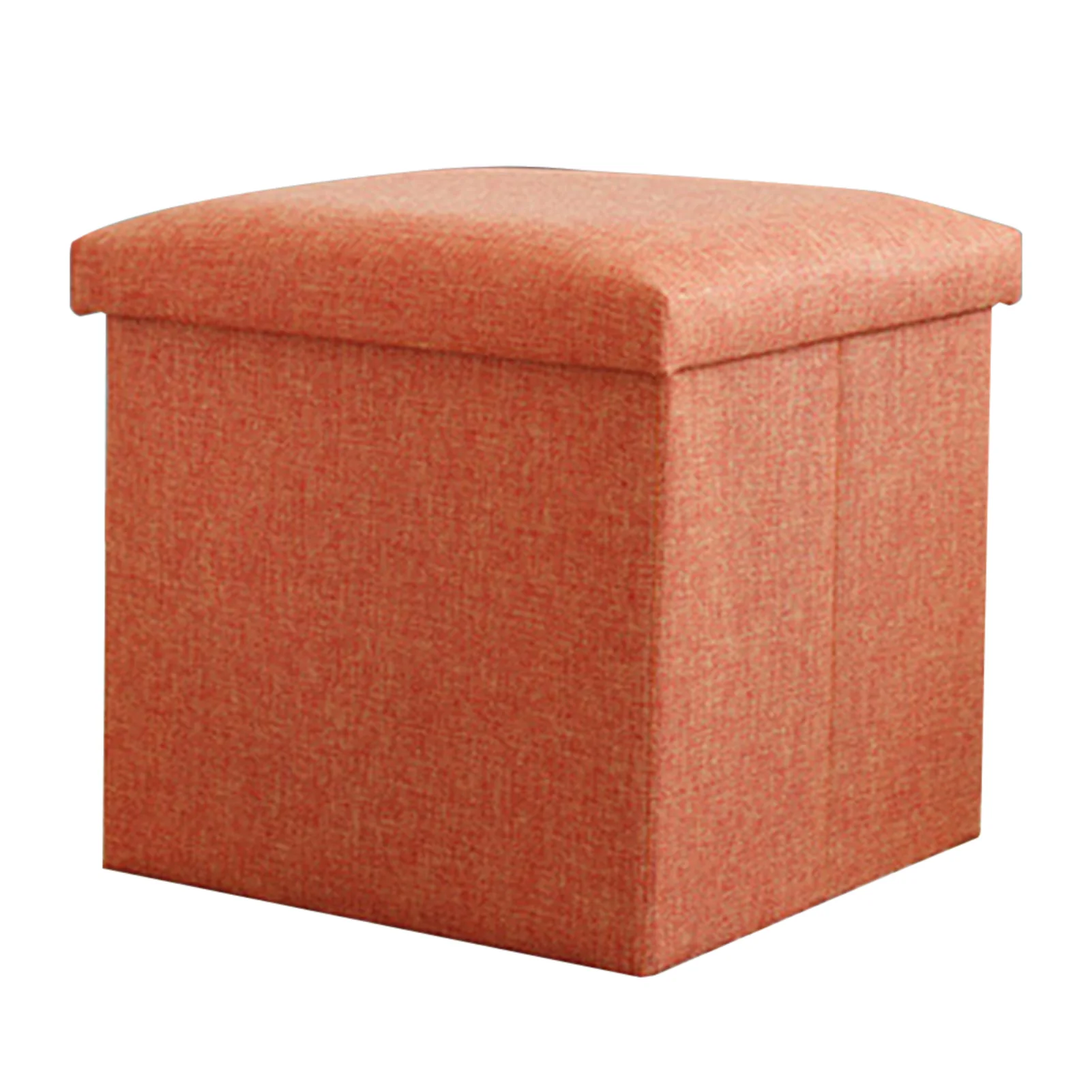 

Foldable Practical Folding Stool Pouffe Linen Multifunctional Strong Load Capacity Storage Box Home Office Cube Shape Seat