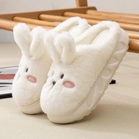 white bunny slippers for home kawaii shoes women rabbit fluffy slippers winter indoor sandals woman platform bootie slipper 2022