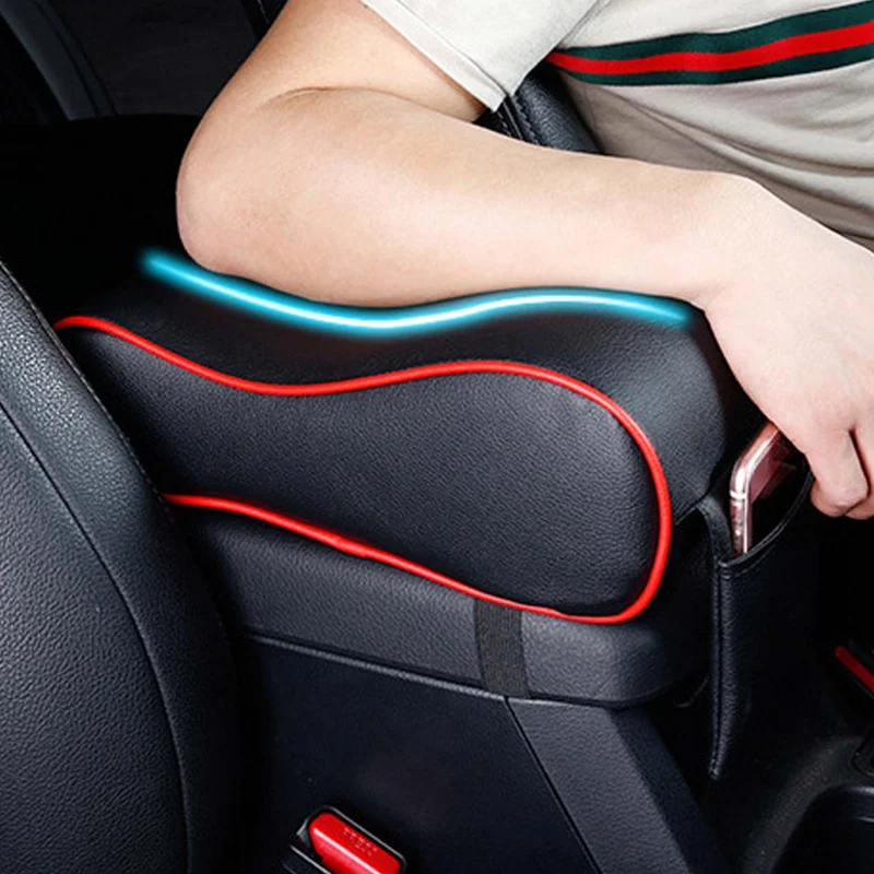 

1PC Car Armrest Pad Auto Accessories Memory Hand Elbow Support Cushion Box Anti-fatigue With Phone Holder Arm Rest Storager Box
