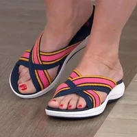 2022 women shoe cross strap designer slippers platform wedges luxury sandals outdoor beach slides