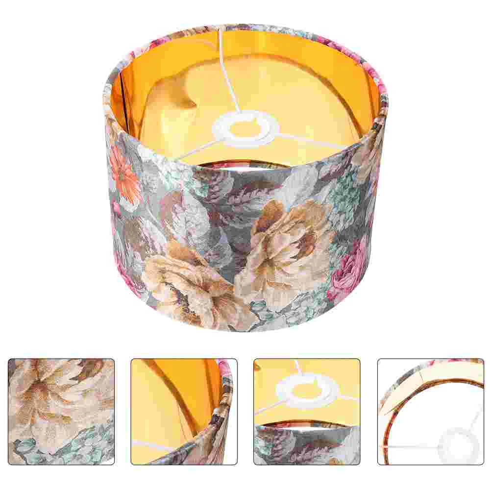 

Chandelier Shade Linen Lamp Hanging Lampshade Light Cover Flower The Flowers Supply Pattern Fabric Flowery Cloth