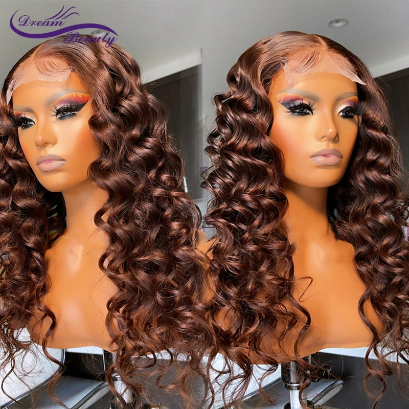 Парики из человеческих волос коричневого цвета для женщин парики на сетке