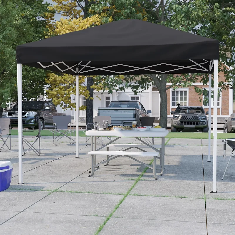 

Flash Furniture Harris Collection 10' x 10' Black Canopy Tentparty tent shed pergola
