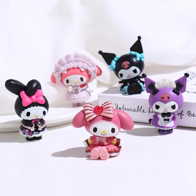 

Anime Figure Kawaii My Melody Kuromi Kt Cat mystery box Action Figures Blind Box Toys Hand Made Collection Pvc Model Gifts