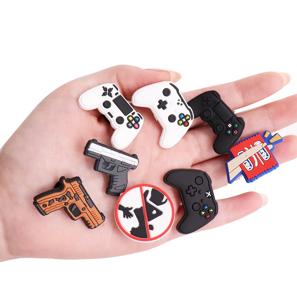 

1Pcs Speical PVC Gamepad Pistol Submachine Gun Sandals Shoes Accessories Decoration Fit Buckle Crocs Charms Jibz Kids Gifts