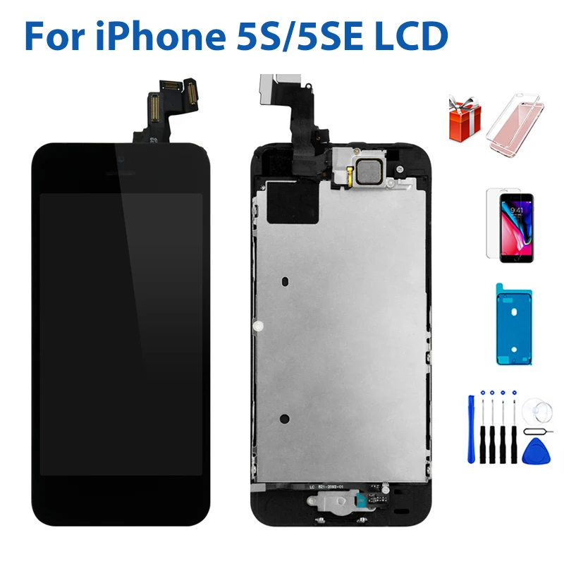 Экран дисплея для iphone 5S 5SE Pantalla ЖК сенсорный экран черный белый дигитайзер в сборе Замена с полными небольшими деталями