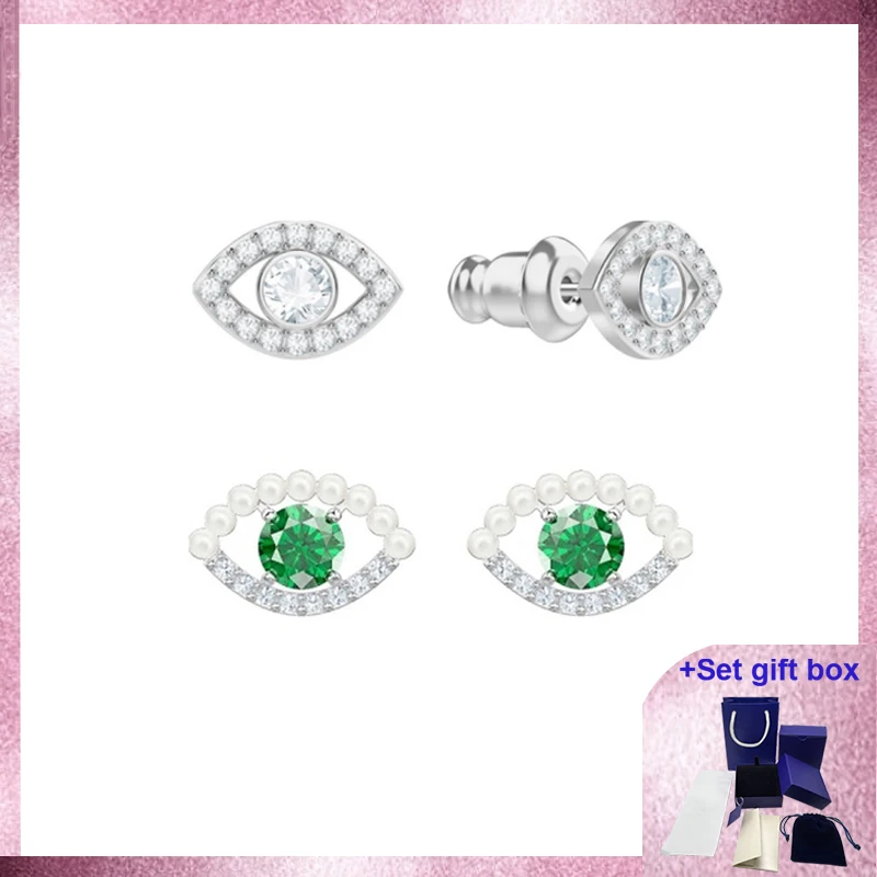 Высококачественные модные серьги-подвески, к счастью, серьги-пирсинг от сглаза, белые, красивая подарочная коробка, бесплатная доставка Высококачественные модные серьги-подвески, к счастью, серьги-пирсинг от сглаза, белые, красивая подарочная коробка, бесплатная доставка