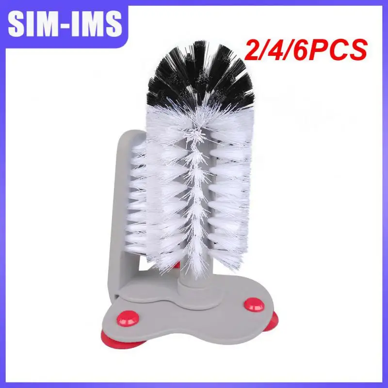 

2/4/6PCS Suction Wall Cleaning Brush Cleaner Gadgets Glass Cleaner Thermos Washing Brush Lazy Bottles Brush Cleaning Cup Brush