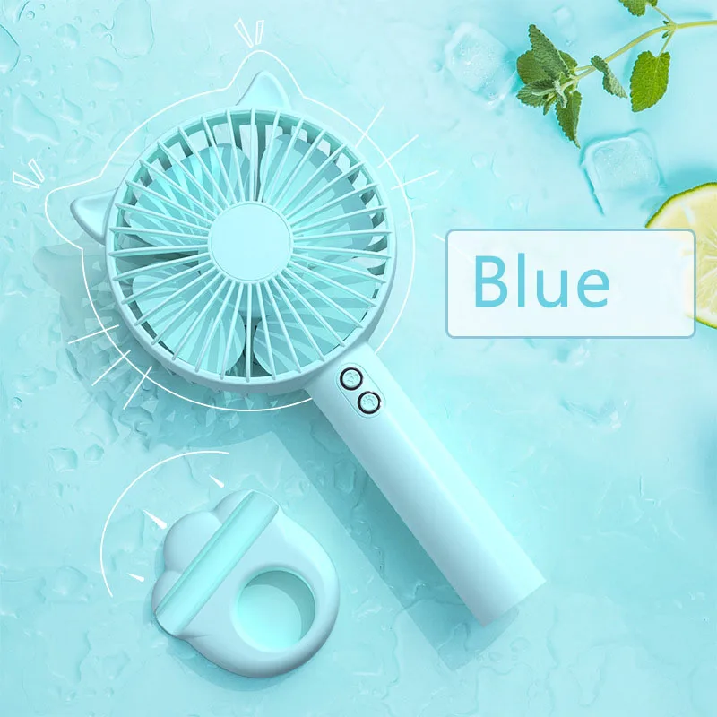 Ручной перезаряжаемый вентилятор с USB бесшумный тремя скоростями и регулируемым
