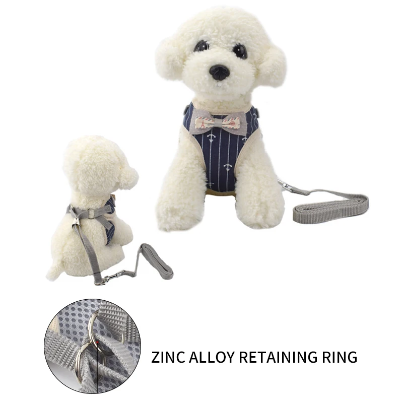 

Dog Collars Harnesses Leashes Poop Bag Soft Mesh No Pull Dog Harness Bow Tie Collar and Leash Puppy Dog Vest Harness Adjustable