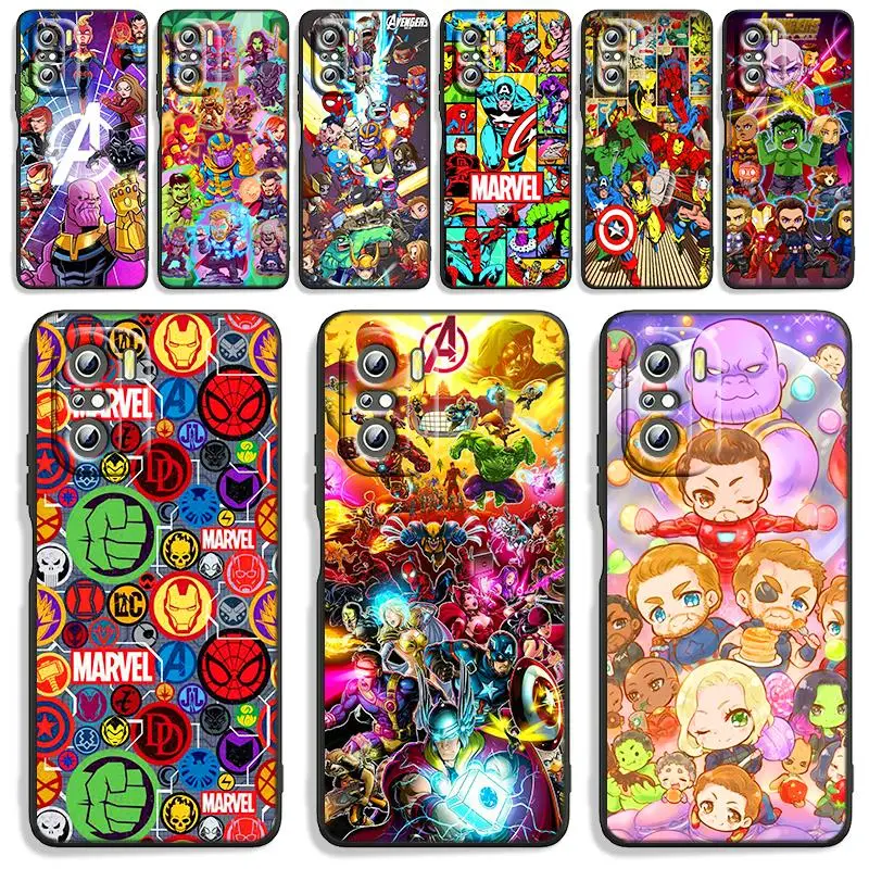 

Marvel Avengers Superheroes Phone Case Xiaomi Redmi K40 Gaming K30 9i 9T 9A 9C 9 8A 8 GO S2 6 Pro Prime Silicone Cover