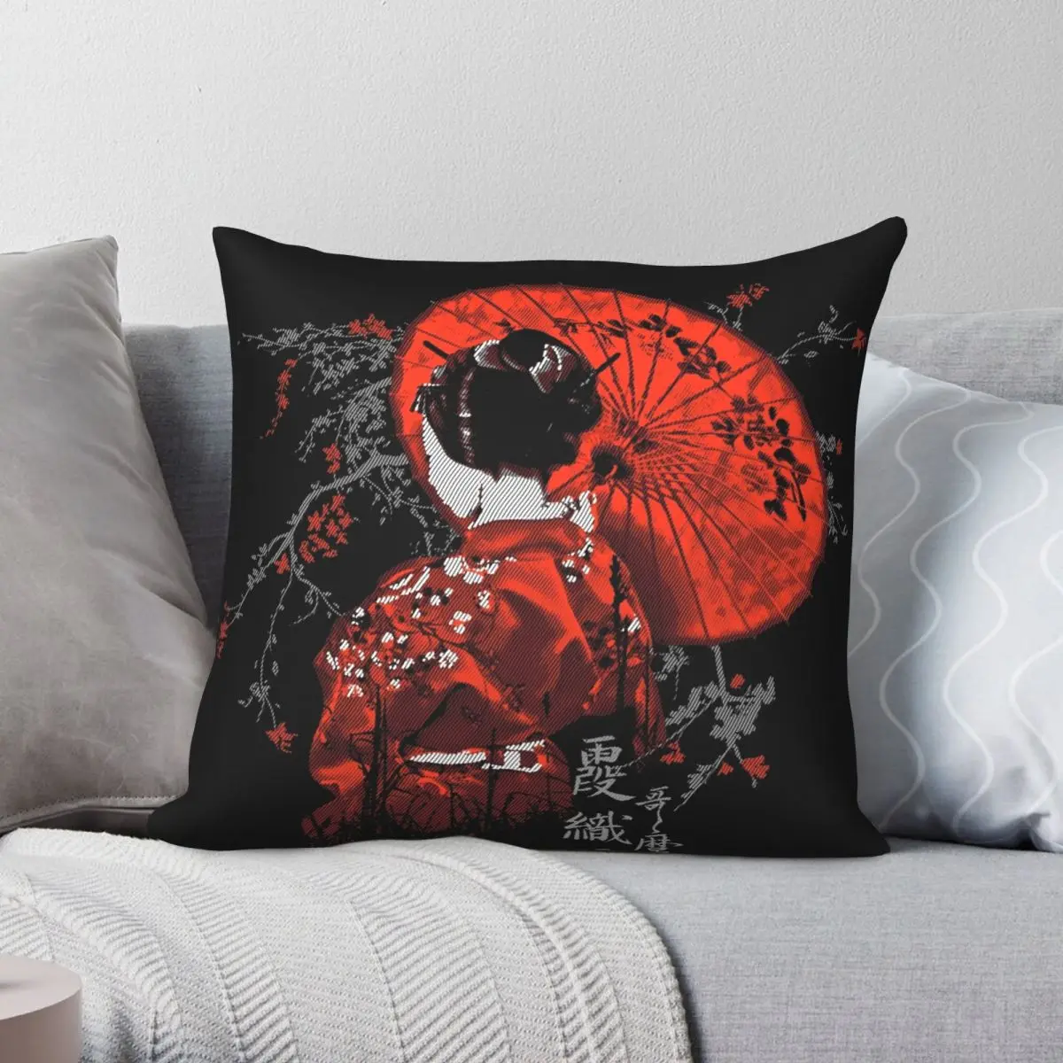 

Квадратная наволочка GEISHA из полиэстера и льна