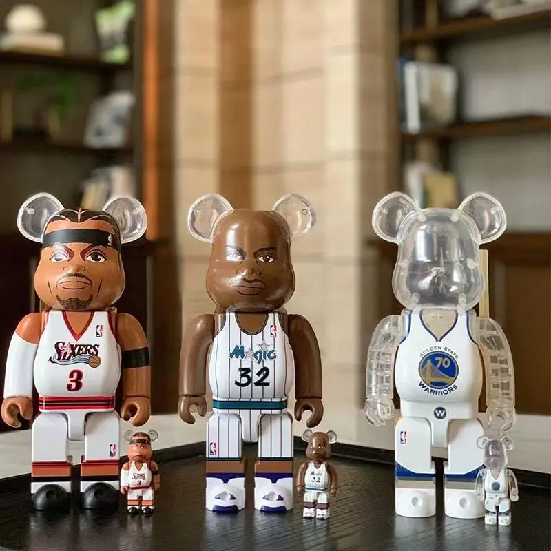 

28cm Bearbrick 400% And 100% High Quality Basketball NO,23 Lverson NO,3 Anime Action Figurine Toy Model Doll Halloween Gift