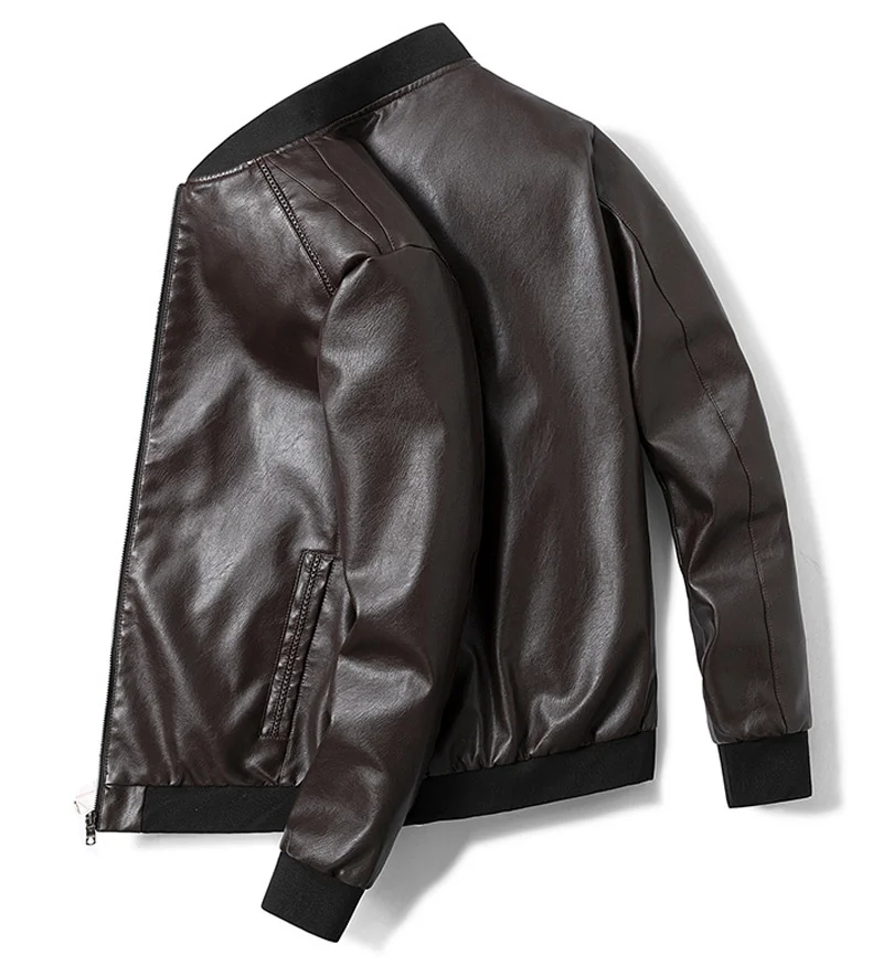 

Plus size 7XL 8XL Men's Casual Zipper PU Jacket men Motorcycle Biker Leather coat jaqueta de couro masculina clothing