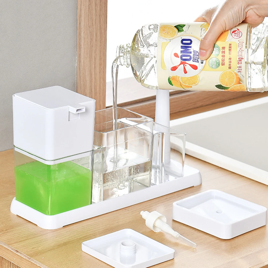 

Automatic Liquid Hand Soap Dispenser Kitchen Soap Dispenser Multifunctional Wipe Rack Refillable Pump Bottle Kitchen Accessories