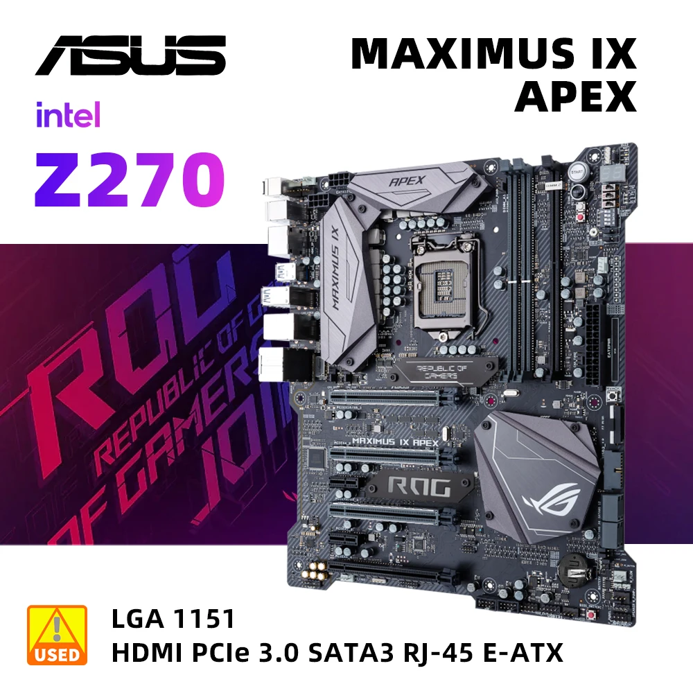 

ASUS ROG MAXIMUS IX APEX +I5 6500 CPU Original M.2 NVME 6th 7th Motherboard Set Socket LGA1151 DDR4 Z170 Desktop Motherboard