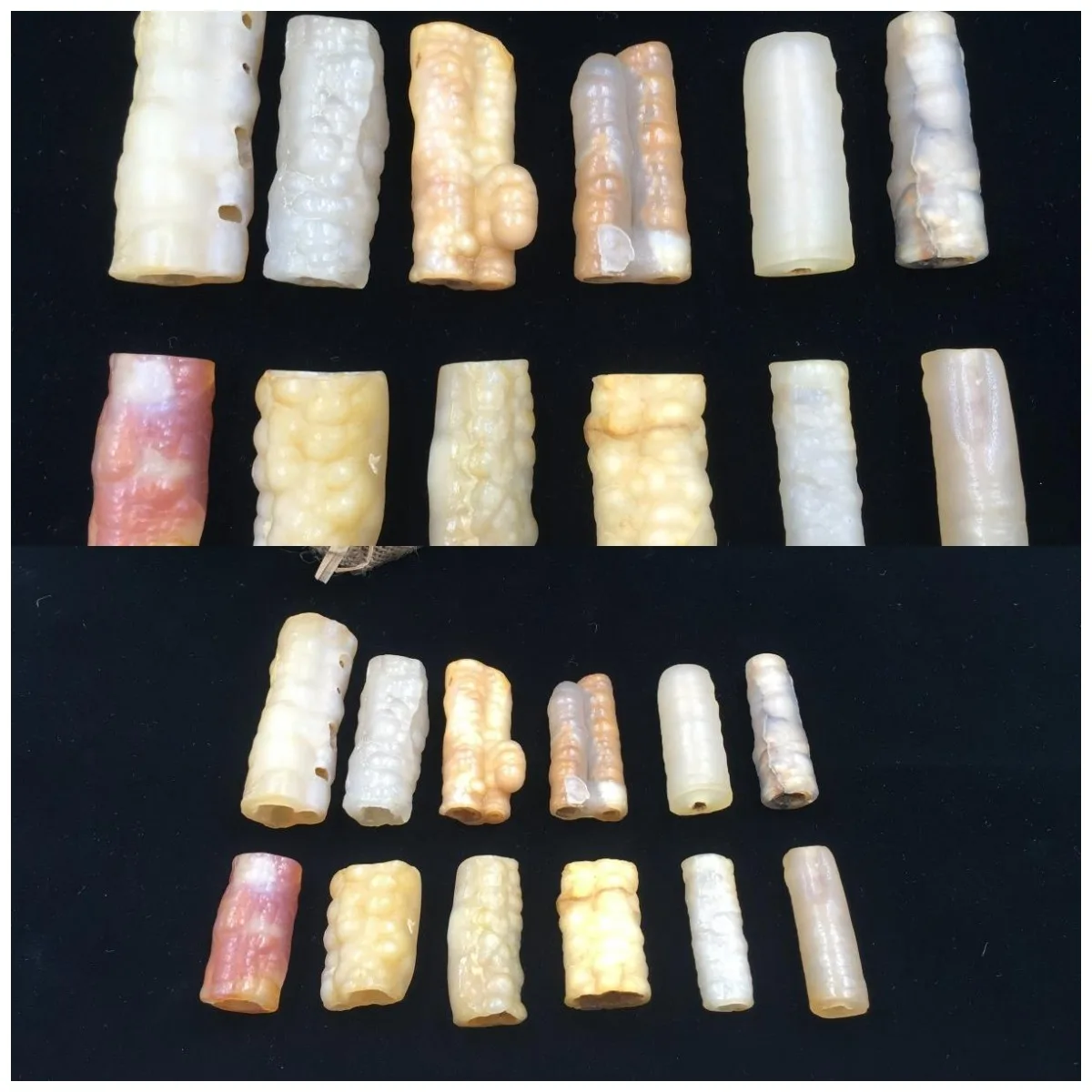 500G Fine Natural Stone Raw Stone Raw Mineral Indonesia Tubular Agate Bright And Transparent Color Decorative Ornaments