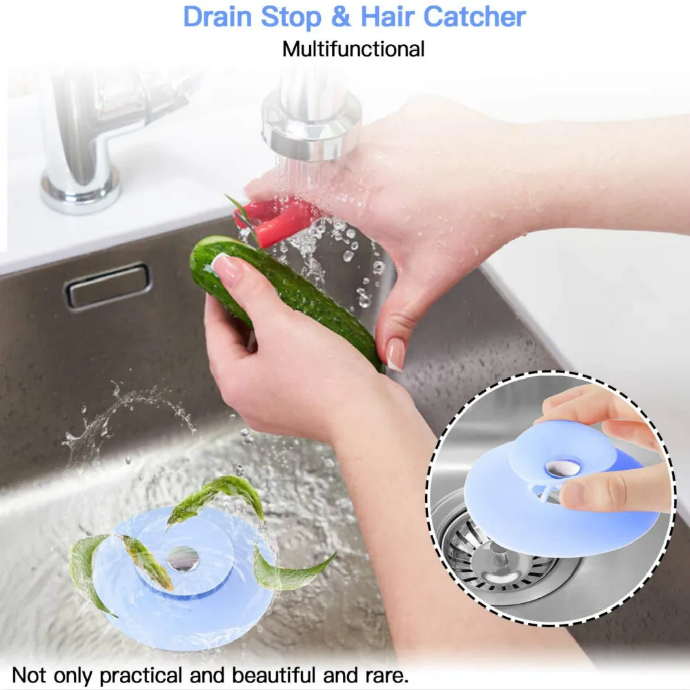 

Drain Stopper Silicone Round Multifunction Bathroom Bathtub Kitchen Laundry Sinks Drain Plug Deodorant Plug Sink Gadgets