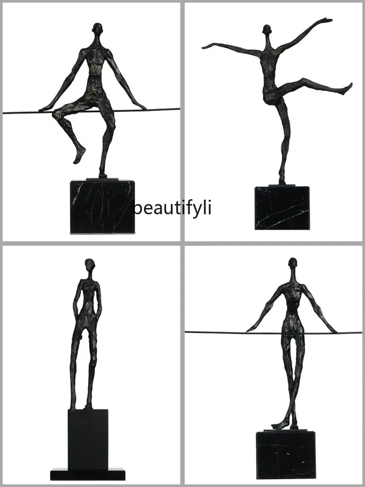 

zq Abstract Sculpture Character Art Black Decoration Soft Decoration Carving Model Room Sales Department Decoration