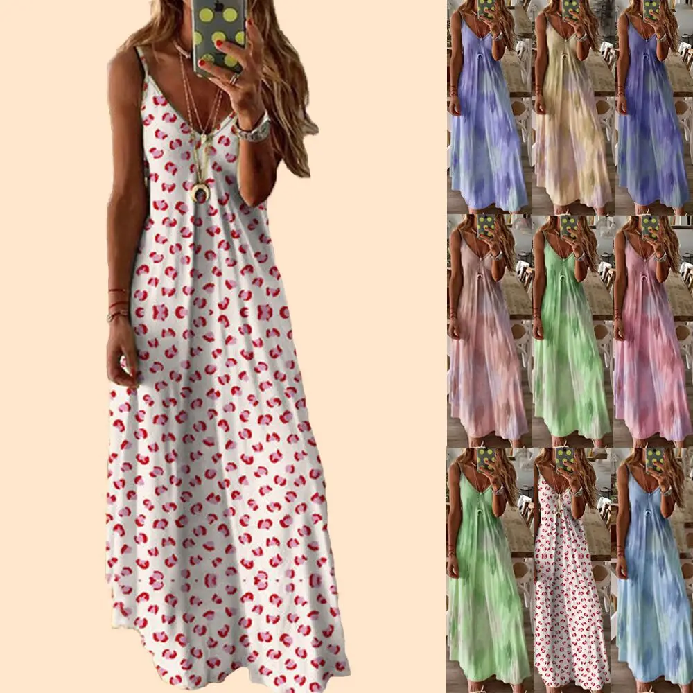 

Sleeveless Tie-Dyed Maxi Dress