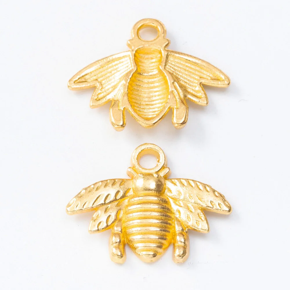 50pcs Tibetan Silver/Gold Color Bee Honeybee Bumble Charms Pendant for DIY Bracelet Necklace Jewelry Making Accessories |