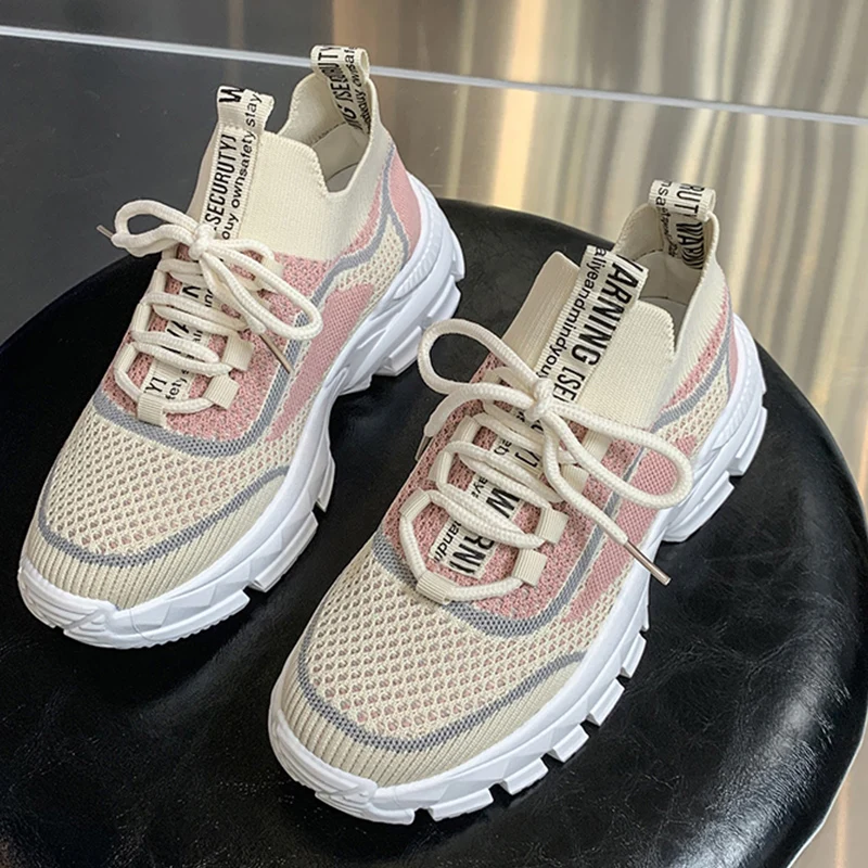 

Mesh Women Sport Running Sneakers Flats Platform Vulcanized Shoes Spring Summer Chunky Casual Shoes 2022 Breathable Women Shoes