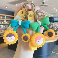 cartoon sunflower keychain creative flower cute doll keyring fashion couple bag ornament key chain car pendant accessories gift