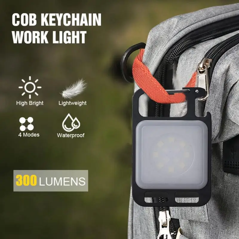 

Flashlight Mini Work LED Light Rechargeable Lamp Pocket COB Keychain Portable Flashlight Outdoor Camping Small Light Corkscrew