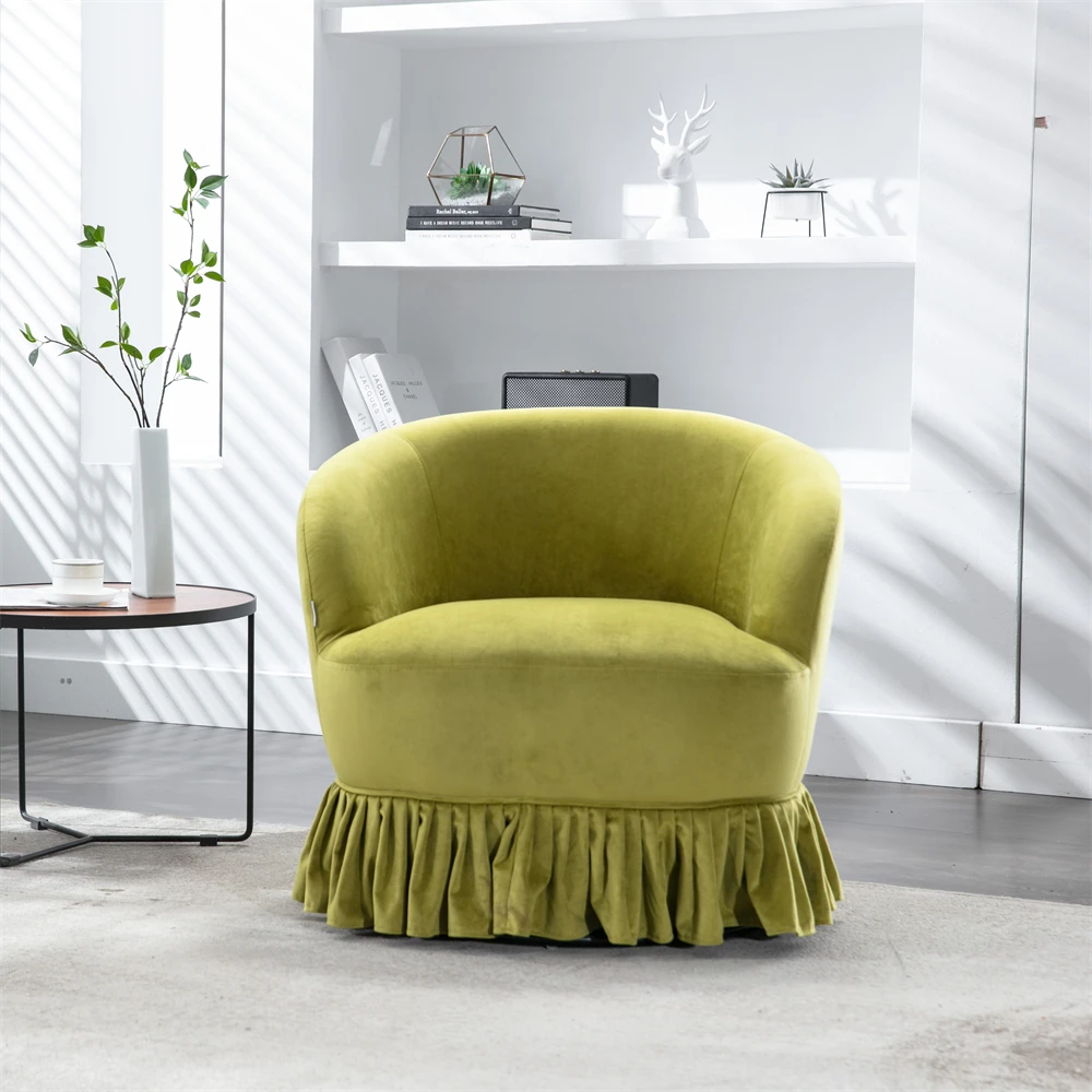 

Swivel Barrel Chair Comfy Round Arm Accent Sofa for Living Room 360 Degree Swivel Barrel Club Chair for Nursery Hotel Bedroom