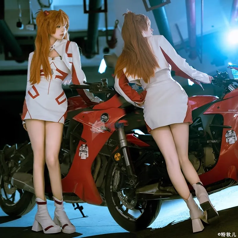 Asuka Косплей EVA Langley Soryu Doujin Гоночный костюм Костюм Униформа Наборы Парик Аниме