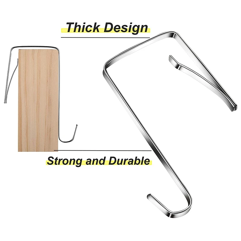 

Adjustable Over The Door Hook, Door Hanger Hanging Door Hooks Over The Door Metal Hook Cabinet Door Single Hooks (40)