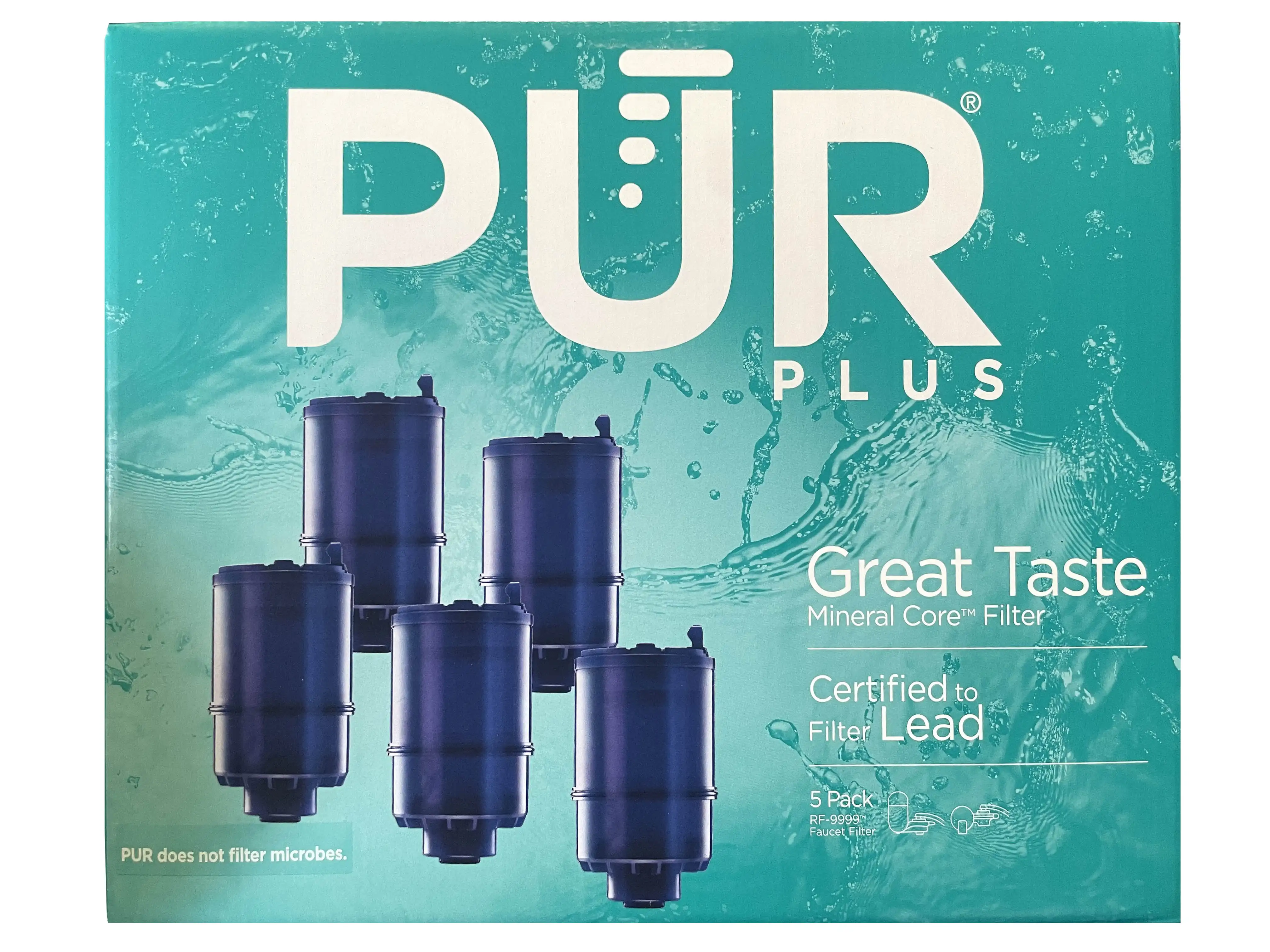 

Faucet Mount Replacement Water Filter, Blue, 5 Pack