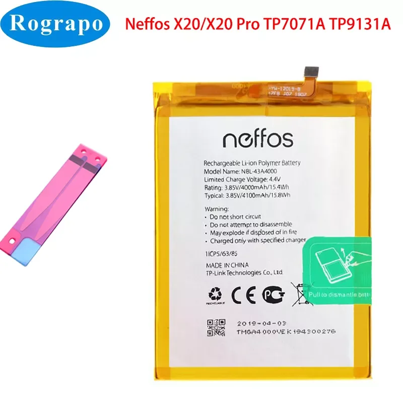 

NBL-35B3000 NBL-40A2920 NBL-38A2500 NBL-38A2250 Phone Battery For TP-LINK Neffos X9 C7 Y7 C9 C9A C7S X20 Pro X1 Lite Max C5S