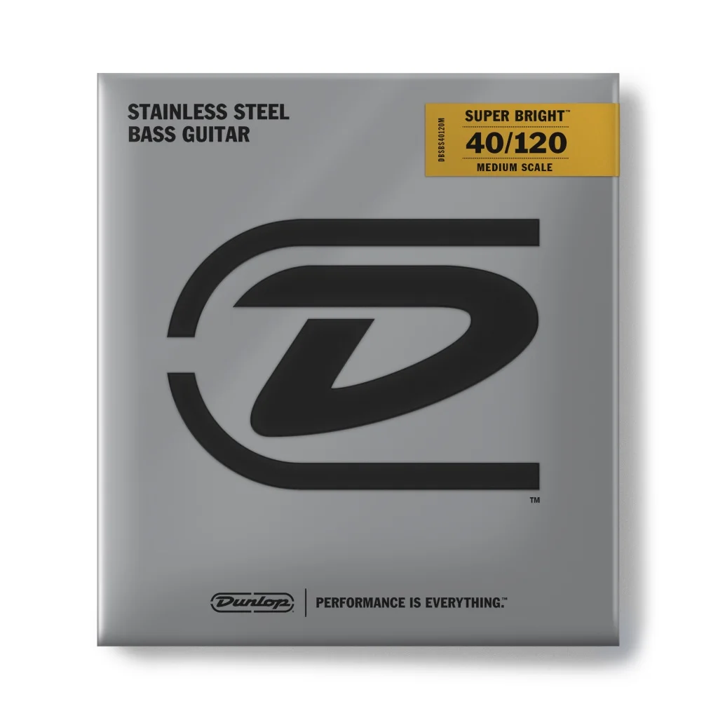 Super Bright Комплект струн для 5-стр бас-гитары нерж.сталь Med Scale 40-120 Dunlop DBSBS40120M |