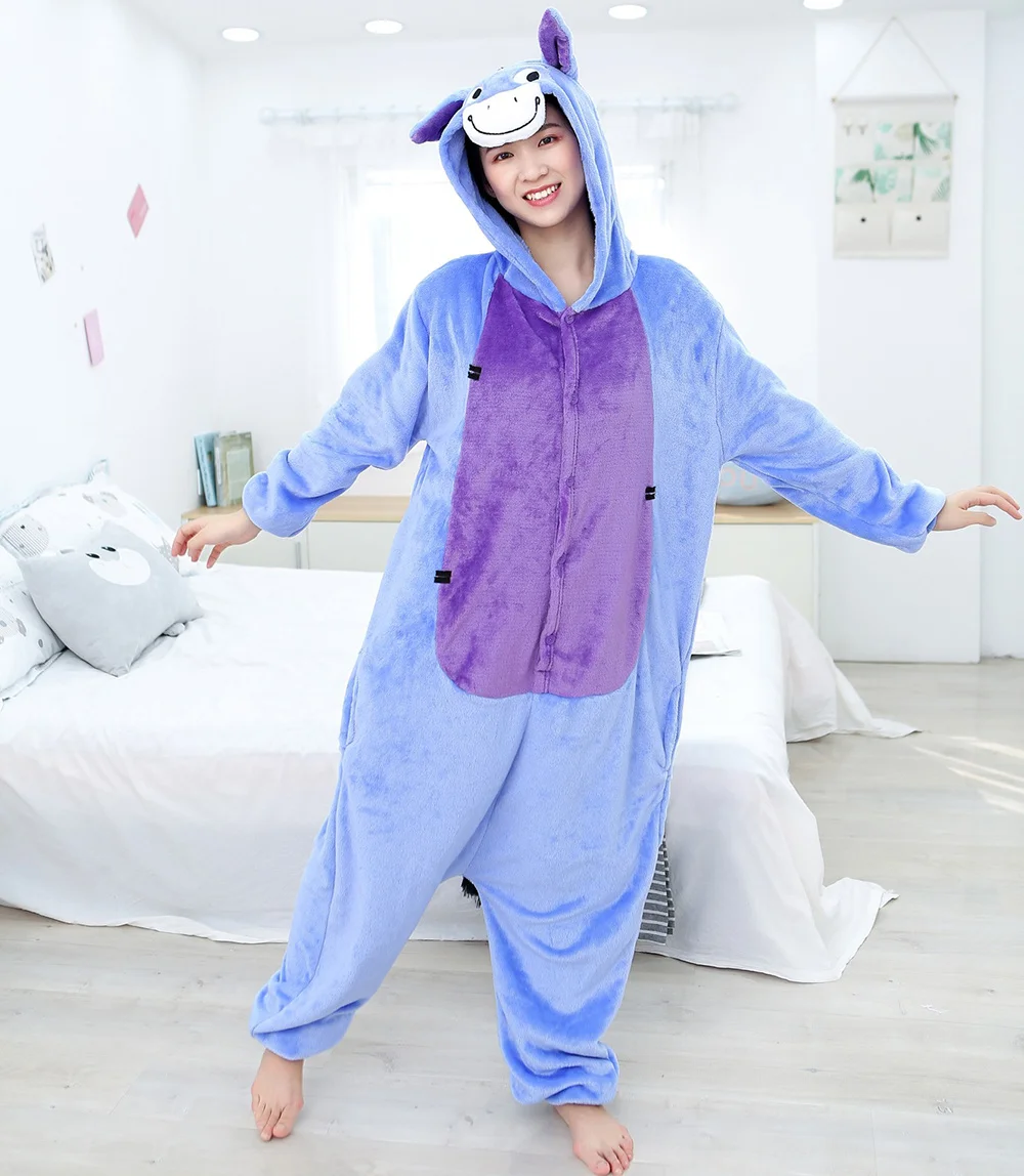 

Dorosłych Zwierząt Onesie Kobiety Mężczyźni Para Zimowa Piżama Garnitur Halloween Boże Narodzenie Bielizna Nocna Cosplay