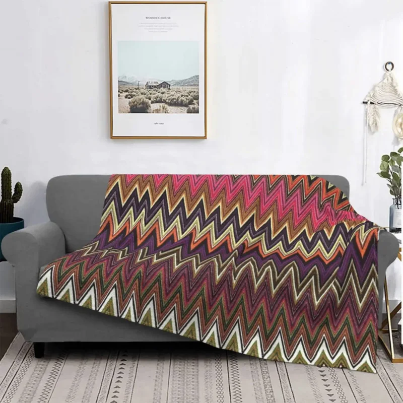 

Домашнее многоцветное теплое одеяло зигзаг, мягкое флисовое Фланелевое покрывало в стиле бохо, камуфляжные одеяла для кровати, дорожный диван, весна-осень