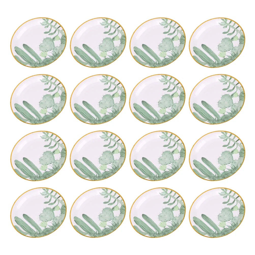 

Paper Plates Plate Disposable Tableware Party Cake Dessert Fruit Dinner Serving Food Appetizer Cactus Birthday Supplies Tropical