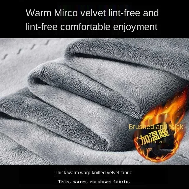 Men's Thermal Top Plus Velvet Thickening V-neck Winter Solid Color Autumn Clothes Round Neck Thermal Underwear