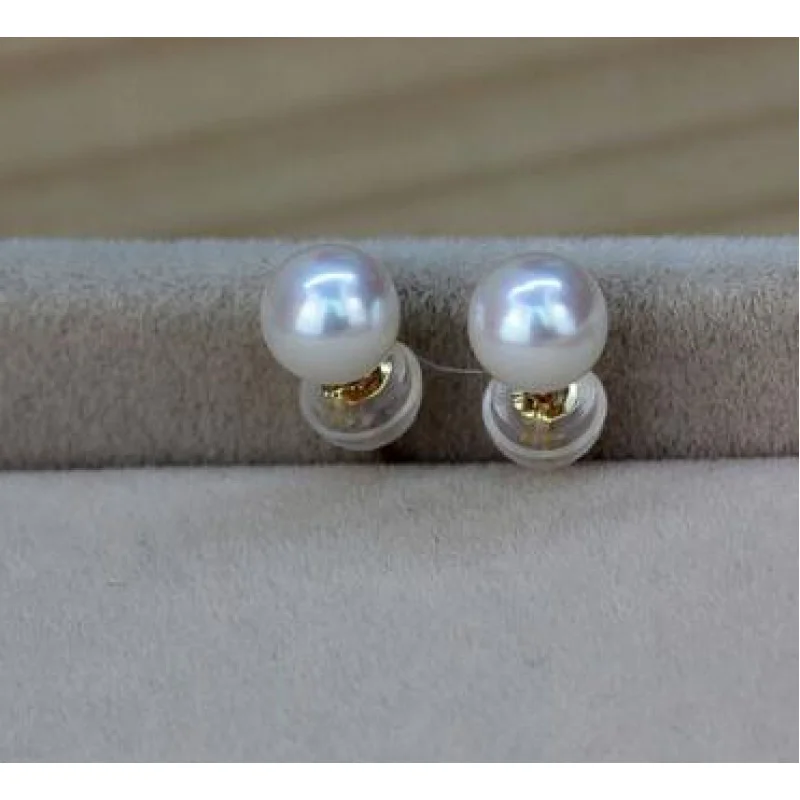 

Красивые круглые жемчужные серьги-гвоздики ААА 11-12 мм южного моря 14