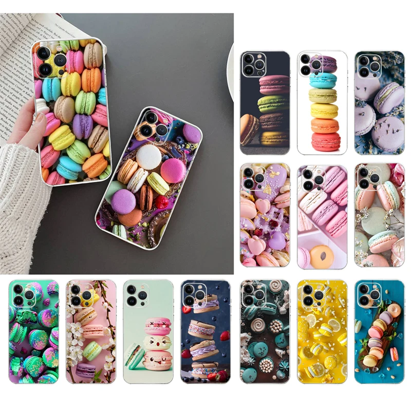 

Phone Case For iphone 14 13 12 11 Pro Max XS Max XR X 12mini 14 Plus SE Colorful macaroons macaroon Case Funda Capa Cell