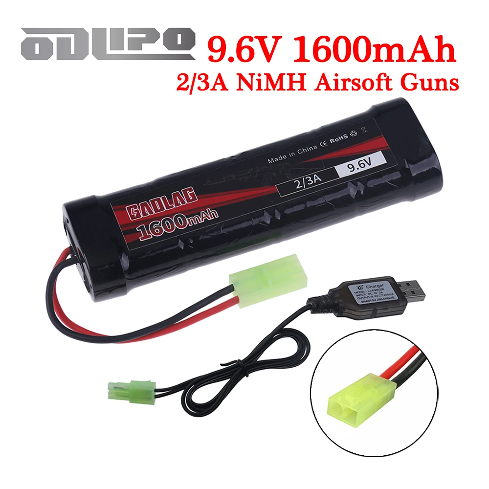 8S 2/3A 9 6 В 1600 мАч NiMH плоский аккумулятор с разъемом Mini Tamiya для страйкбольных