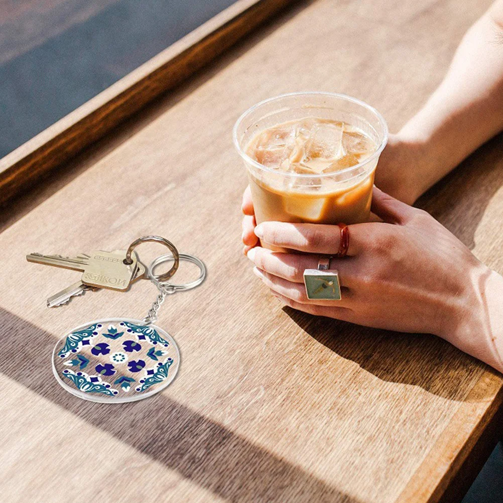 

Acrylic Blanks Keychain Circle Clear Blank Round Discs Transparent Keychains Ornament Charms Rings Vinyl Crafts Keyring Disk