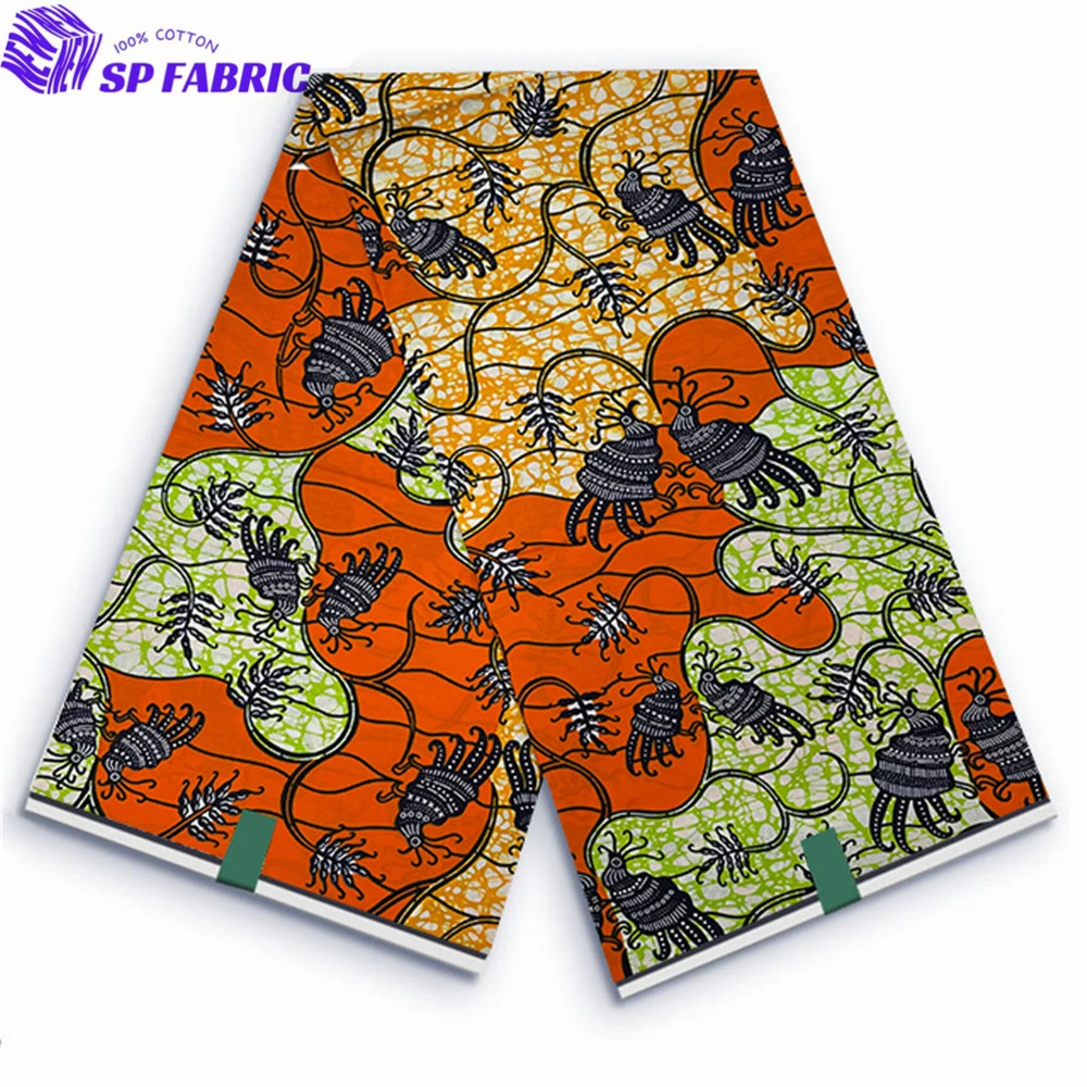 

African Wax Fabric 100% Original Super Fabric 6yards Nigerian Fabric Ankara Block Prints Batik Dutch Fabric For Wedding VL-63