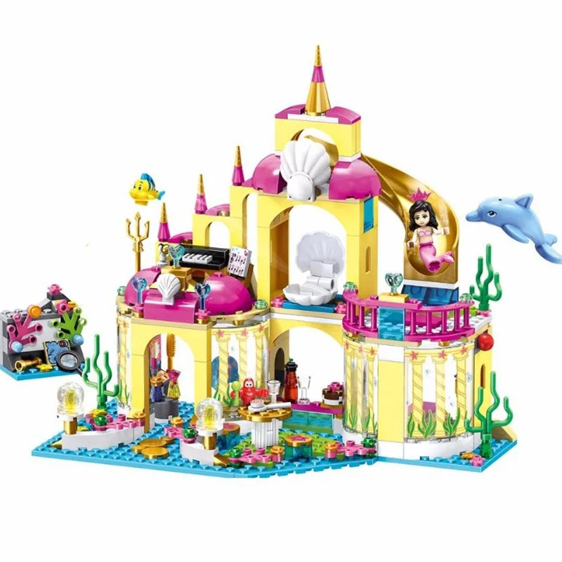 

Girl Friends Princess Mermaid Ariel Undersea Palace Compatible Building Bricks Blocks Toy Christmas Gift For Girl