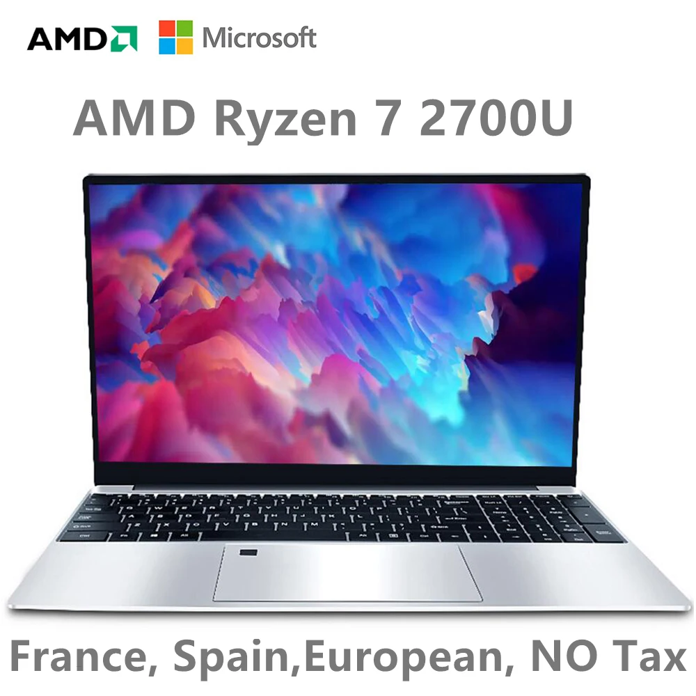 AKPAD AMD Laptop MAX Ram 36GB Rom 2TB SSD Metal ноутбуки Bluetooth AMD Ryzen 7 2700U Windows10 11 Pro Portable Gaming IPS Laptop