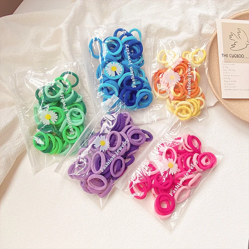 50 Piece/lot Elastic Hair Bands For Girls Baby Hair Accessories Hair Ties Candy Color Hair Wear Rubber Bands Hair Accessori
