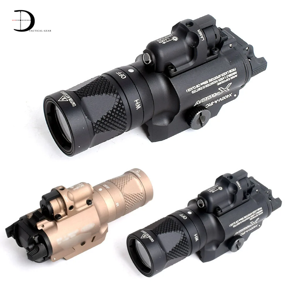 

Tactical X400V Pistol Light Combo Red Laser Constant Momentary Strobe Output Weapon Rifle Gun Flashlight
