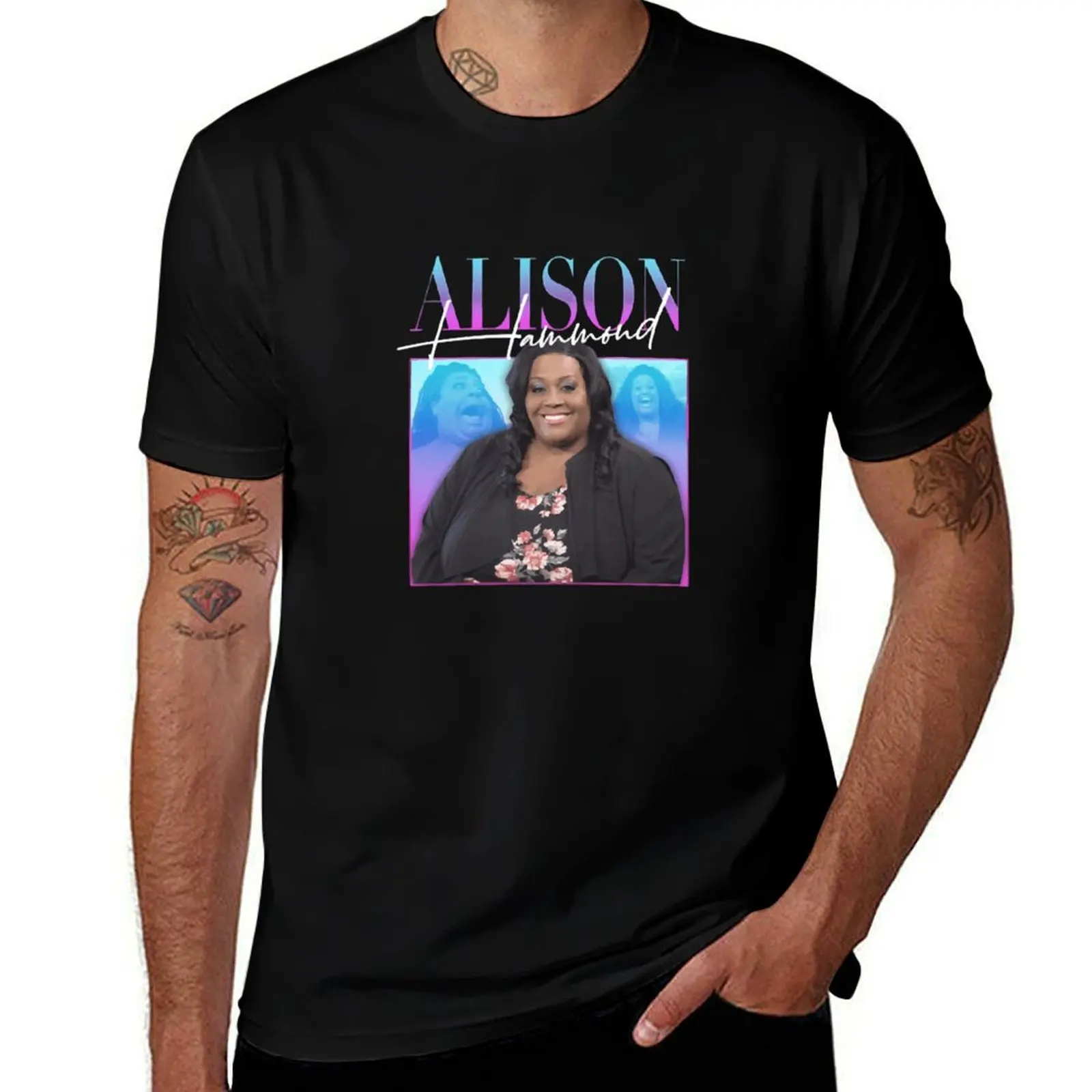 Фото Футболка ALISON HAMMOND, мужская футболка, дизайнерская футболка, мужская однотонная футболка №1
