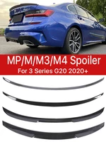 Carbon Fiber M3 MP Rear Roof Lip Bumper Trunk Wing PSM M4 Style Slim Spoiler Kit For BMW 3 Series G20 G21 G28 2020+ Gloss Black